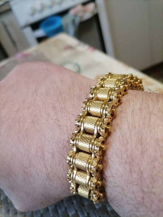 Мужской браслет позолоченный 585пр.