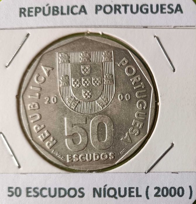 4 Moedas de 50 escudos da 3ª República Portuguesa Emissão Anual Níquel