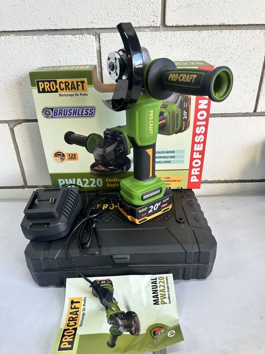 Акумуляторна болгарка Procraft Pwa 220 тушка в кейсі