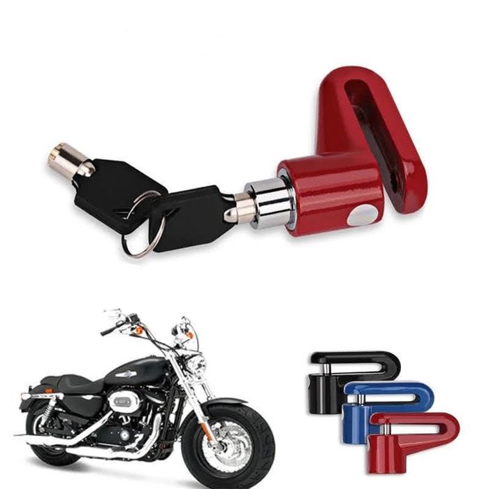 Cadeado antifurto disco moto com cabo de aço - 3 cores