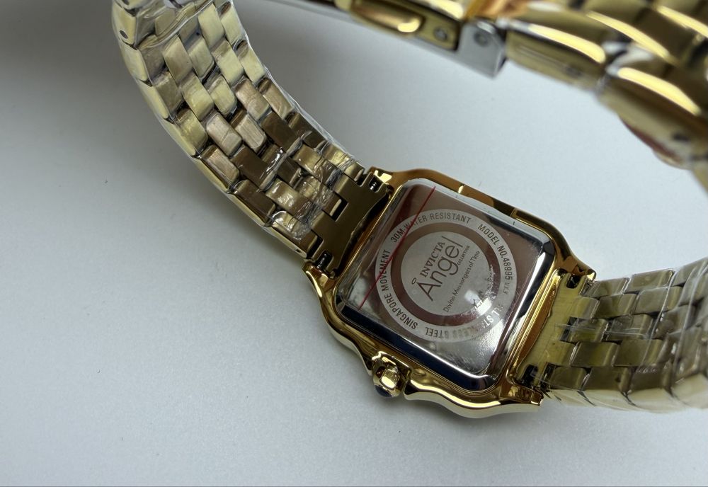 Invicta 48995, жіночий годинник з золотистим браслетом, інвікта квадратні