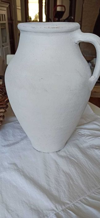 Duży biały wazon / dzban ceramiczny w stylu rustykalnym, prowansalskim