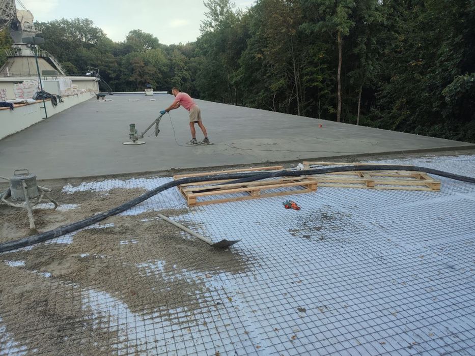 Стяжка, Гіпсова та вапняно-цементна штукатурка стін машиного нанесення