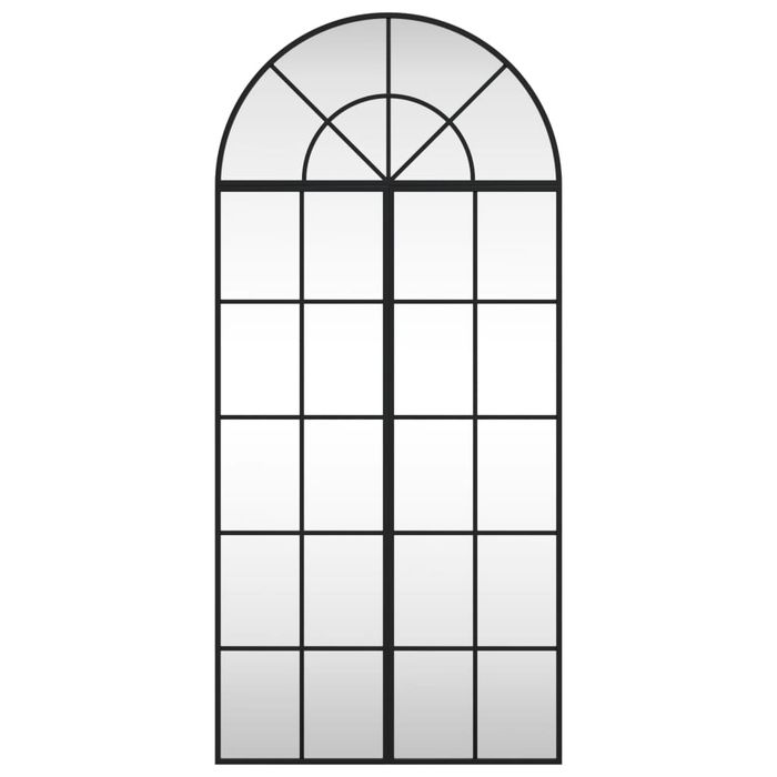 Vidaxl Lustro Ścienne, Czarne, 60X130 Cm, Zakończone Łukiem, Żelazo