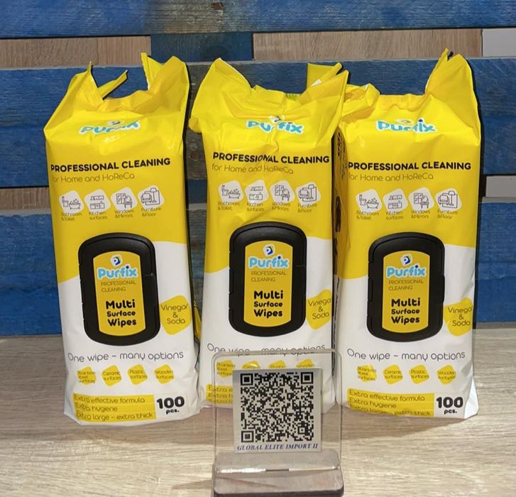 Серветки вологі Purfix для прибирання professional cleaning 100 шт.