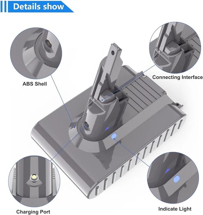 Akumulator zapasowy akumulator do odkurzacza Dyson V7 + 3 x Filtr