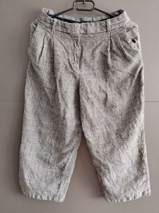 Massimo Dutti spodnie 100% wełna w kratę r. 36/S (z metki 40) kuloty szerokie