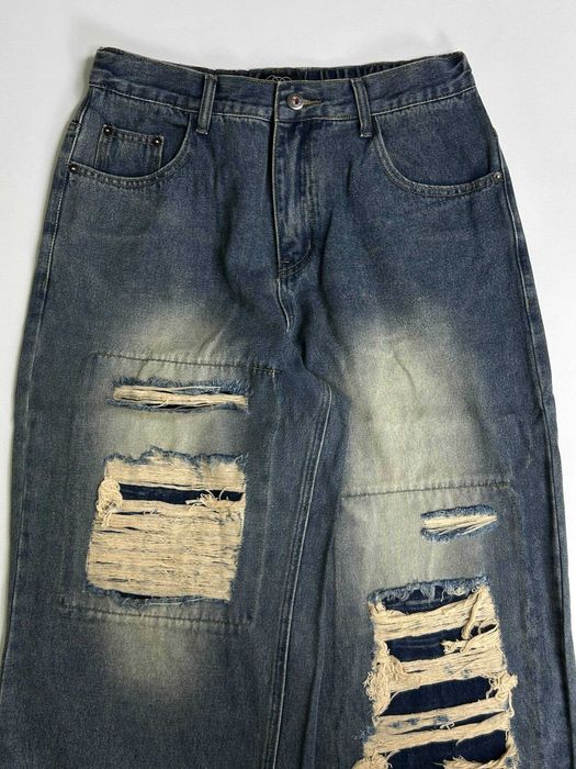 Джинси сині baggy faded jeans archive opium distressed джинсы синие