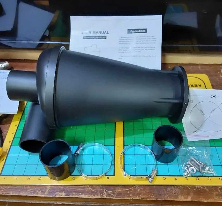 Циклонный пылеуловитель с двойной фильтрацией для деревообработки