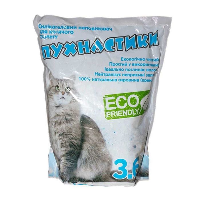 Пухнастики 3.6 л силікагелевий наповнювач в лоток