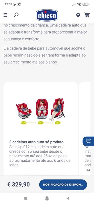 Cadeira auto dos 0 aos 6 anos