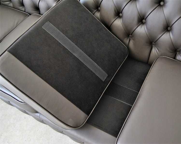 Pikowana Sofa Chesterfield Classic |4 osobowa| skóra naturalna | szara