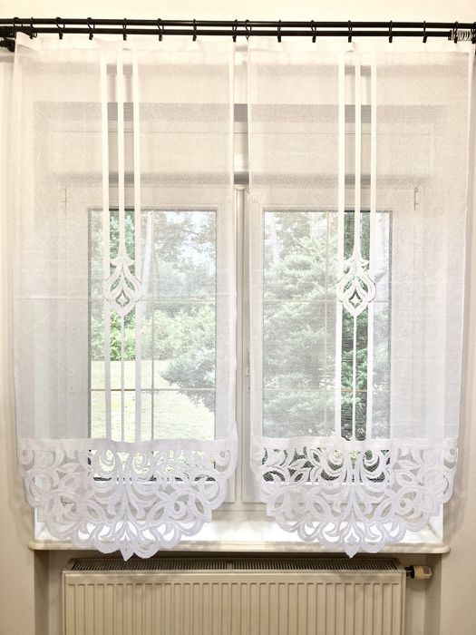 Eleganckie białe firanki 2 panele firanka komplet 2x75x160