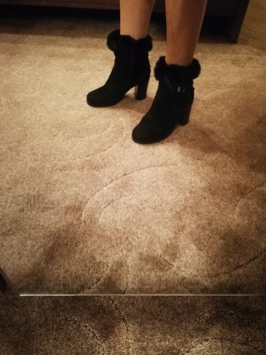 Ботильони braska чорні натур. замш. 37,5 р. зима