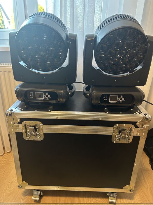 Sprzedam 2x Nowe Ruchome Głowy LED 19x40W Bee Eye + Case transportowy