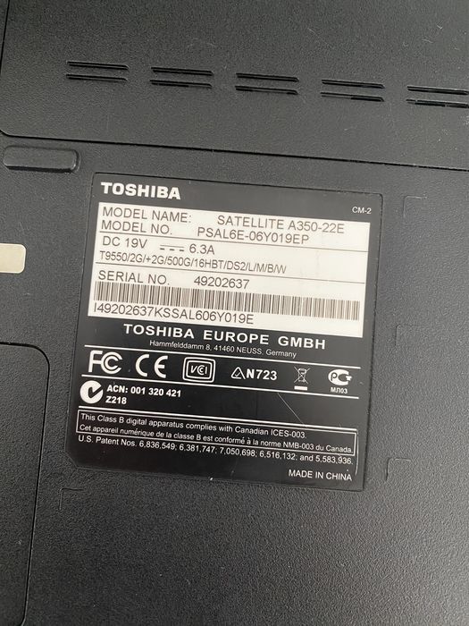 Computador Portatil Toshiba Satellite A350-22E