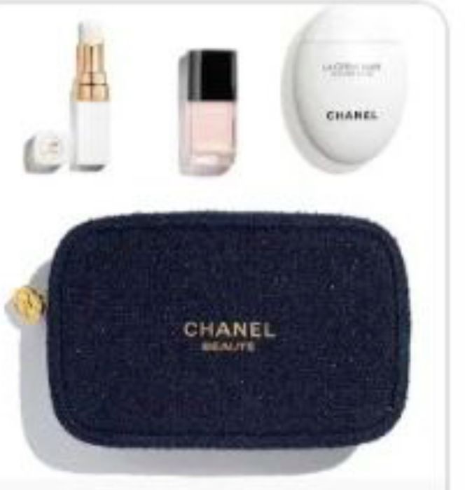 CHANEL крем для рук лак для нігтів бальзам для губ косметичка