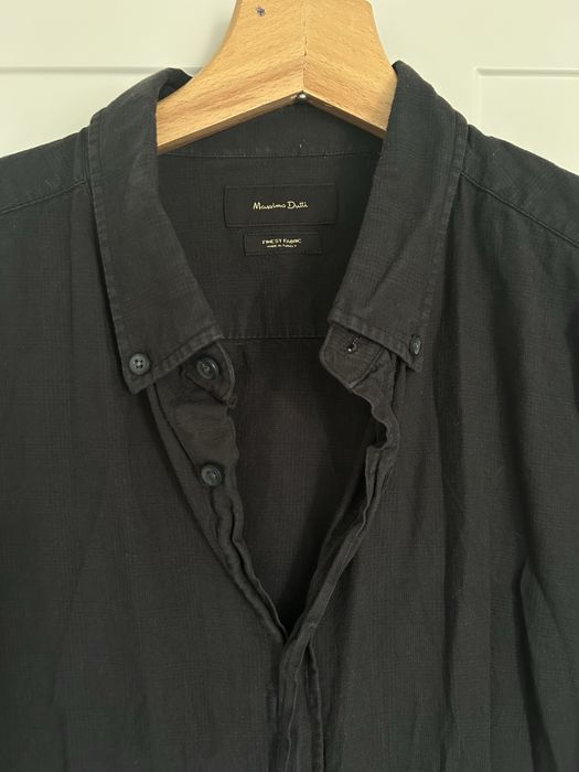 Koszula męska Massimo Dutti czarna finest fabric bawełniana cienka xl gładka klasyczna na lato