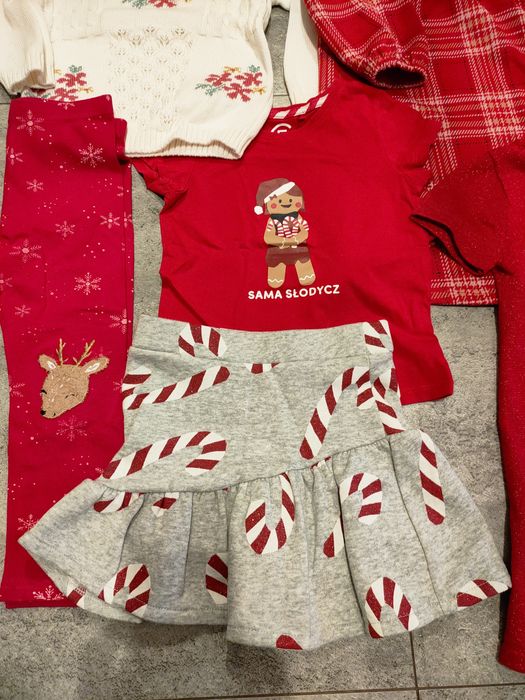 Komplet ubranek świątecznych Boże Narodzenie dla dziewczynki r. 98/1