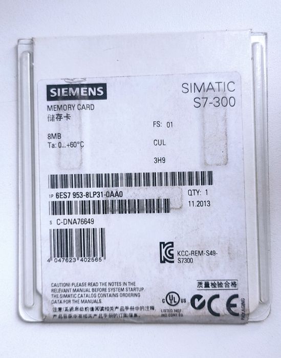 Микрокарта памяти (MMC) Siemens 6ES7 953-8LP31-0AA0, 8mb