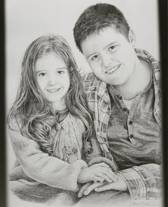 Retratos a grafite/carvão