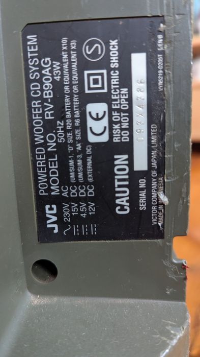Boombox JVC RV-B90 AG