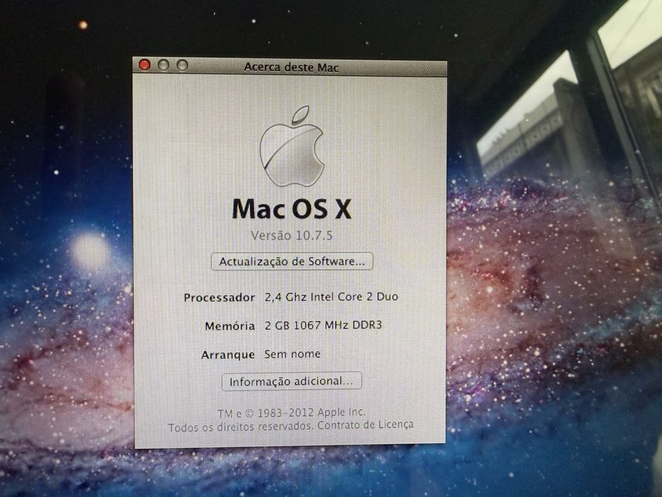 MacBook Branco Intel Core Duo 2GB RAM Para Venda447245376910141441