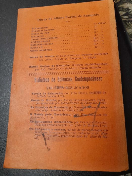 Livro antigo" Prosa Vil" 4ª edição 1921