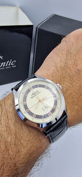 Atlantic Worldmaster Automatic Incabloc The Original RING Milano - 42 mm -  szafir, skóra