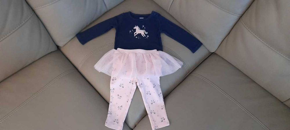 74 80 Carter's 2x komplety body + legginsy dla dziewczynki 9 m-cy