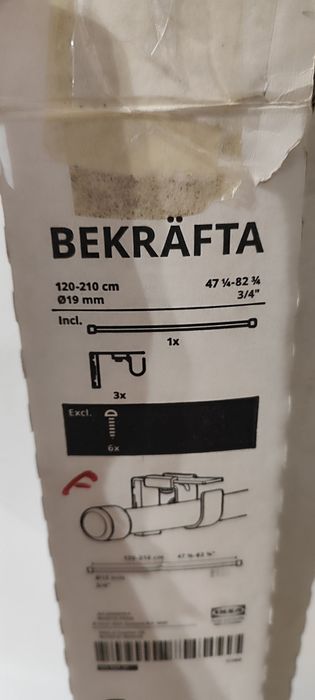 Bekrafta Ikea karnisze czarne 2 sztuki 120-210cm