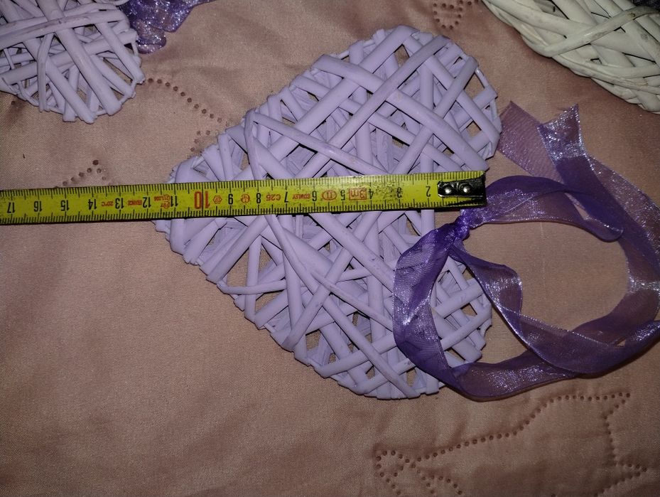 Wiklinowe serca ozdoby