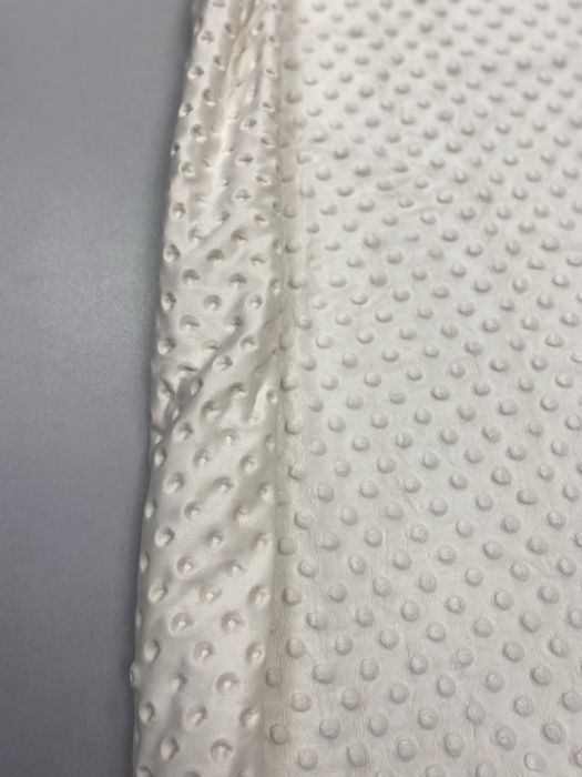 Minky kropki polar kolor - złamana biel