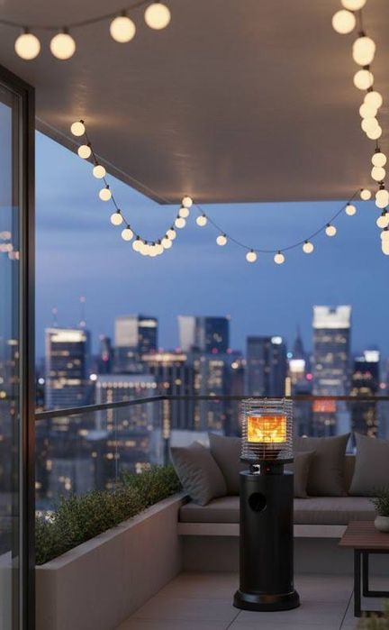 Вуличний газовий обігрівач  13 кВт з ефектом полум’я (Польща)