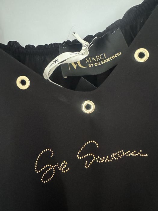 Tunika bluzka letnia top   Gil Santucci asymetryczna falbany M/L