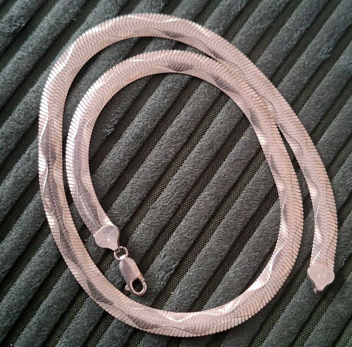 Srebrny szeroki naszyjnik 925 23 gr