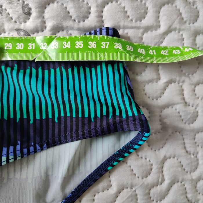 Dół od bikini Esotiq L majtki turkus, fiolet granat paski