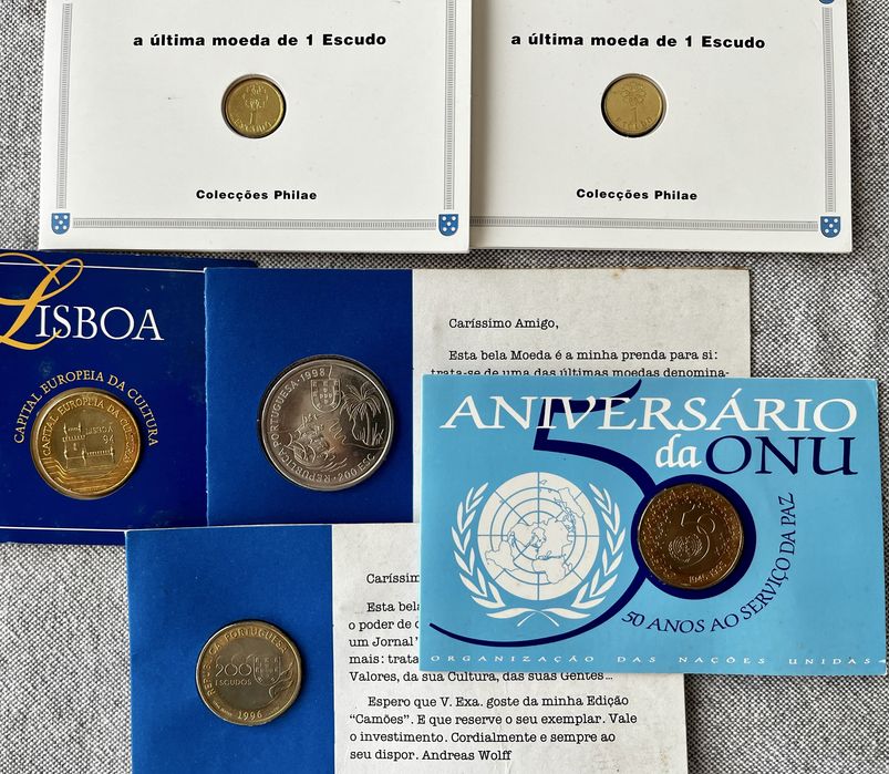Lote de 6 moedas comemorativas do Escudo