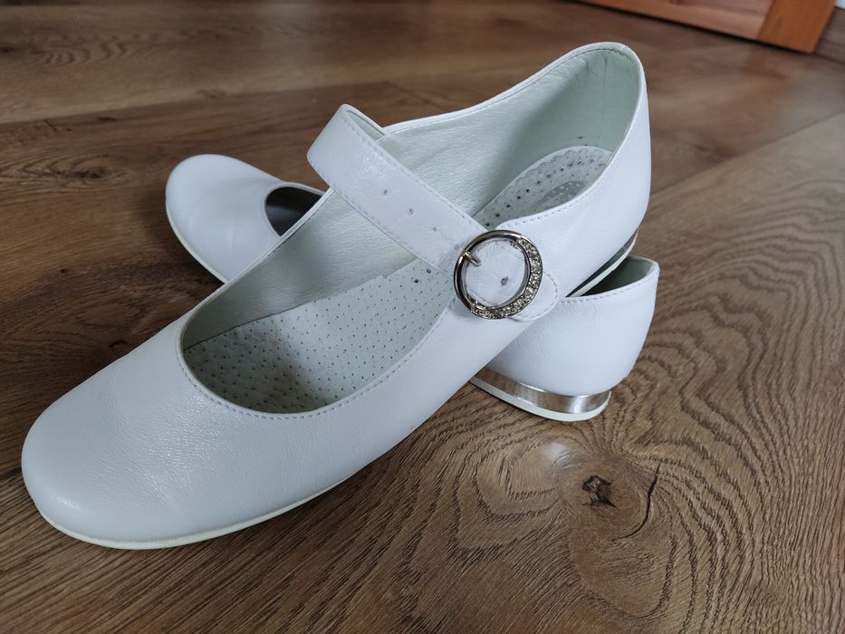 Buty komunijne baleriny biały Miko 812 36,37