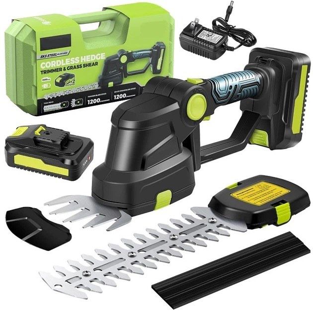 Акумуляторні ножиці кущоріз Krafftec 2 в 1 два акумулятори зарядний пластиковий кейс