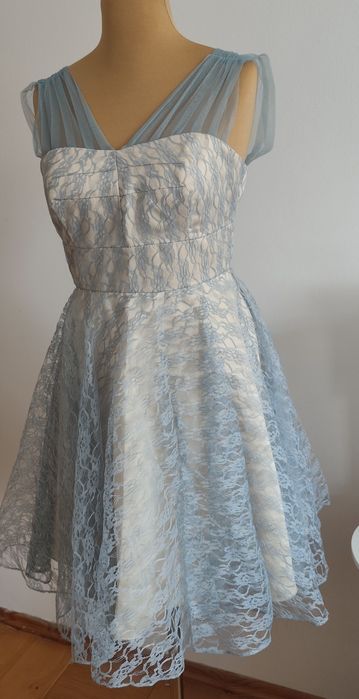 Fever London, piękna sukienka wieczorowa , koronka M na wesele