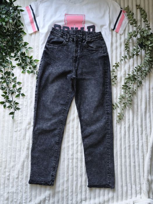 Jeans czarne 164 boyfriend nowe