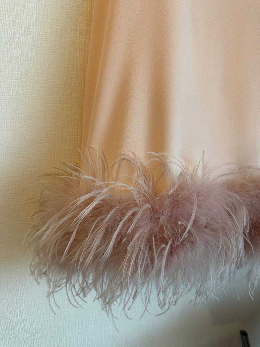 Сукня з страусиними перами