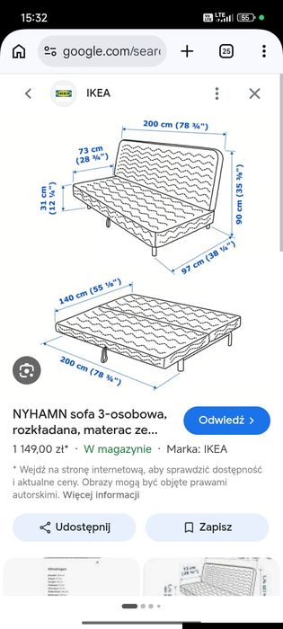 Łóżko beddinge Ikea stelaże