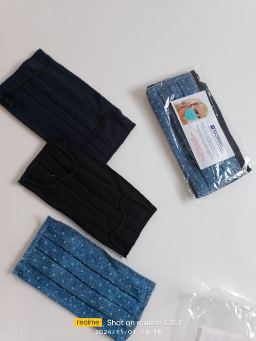 Maseczki nowe materiał 3 sztuki (komplet)