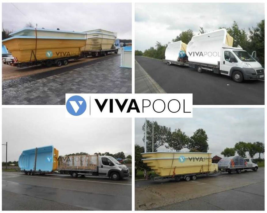 BASEN poliestrowy, ogrodowy 7,50x3,70x wkopywany, zestaw | VIVAPOOL