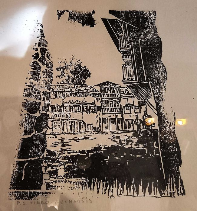 Xilogravura A. Soares Praça Santiago