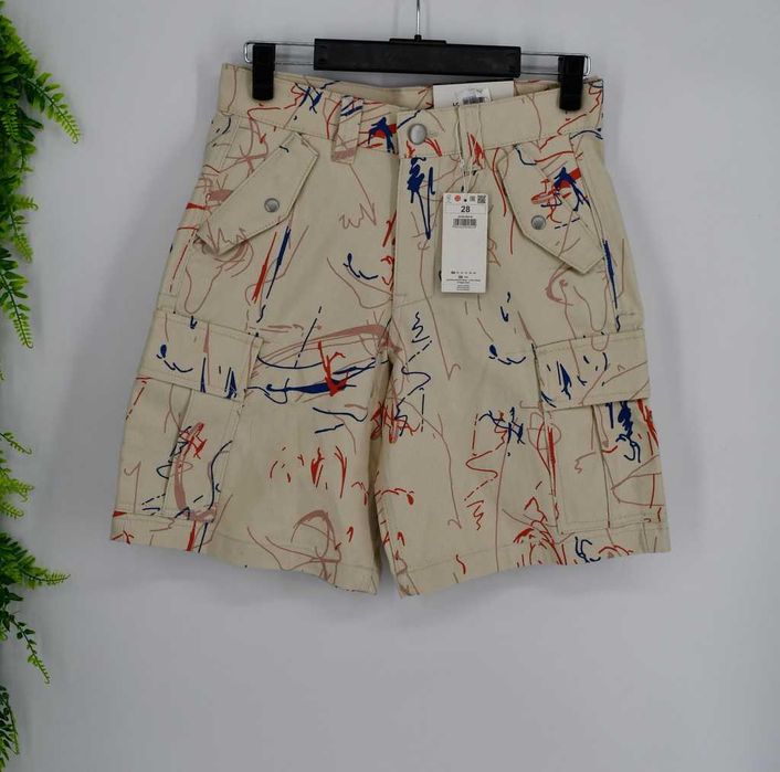 Jeansowe spodenki z nadrukiem Cropp Loose shorts 28