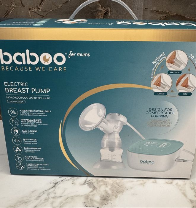 Молоковідсмоктувач електричний BABOO з технологією 3D-всмоктування