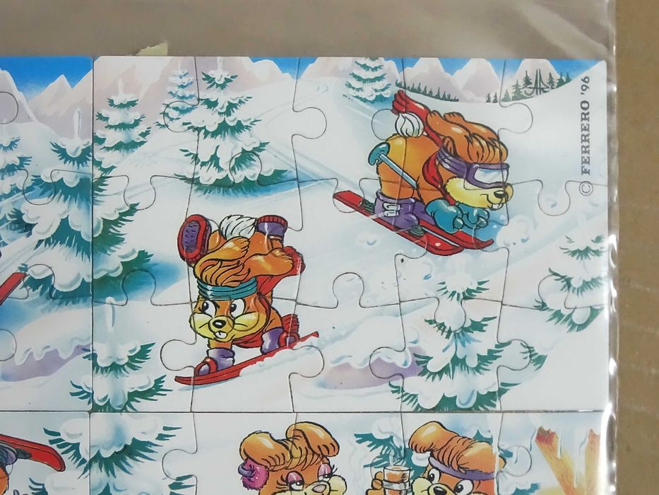 Unikat! Komplet Puzzle Kinder Niespodzianka 1996 - Hanny Bunny Ski Hasen + Ulotki